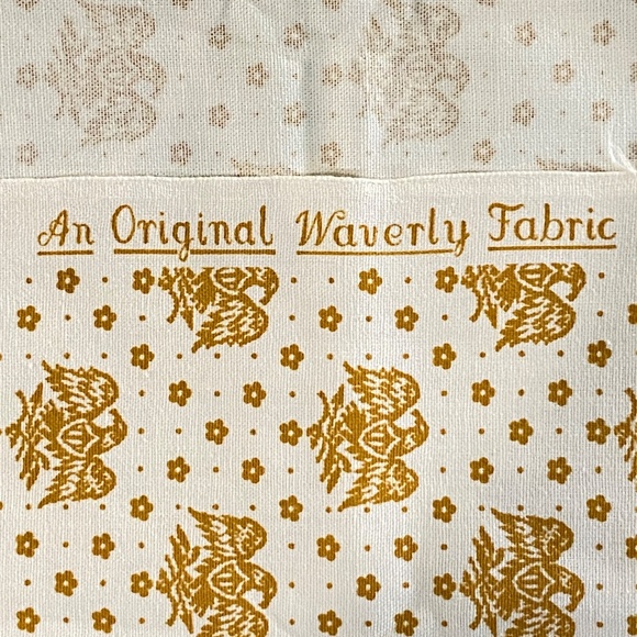 Vintage Waverly Fabric Colonial Eagle Gold Print Cotton 1 yd x 48" Wide 60s 70s - Picture 6 of 8